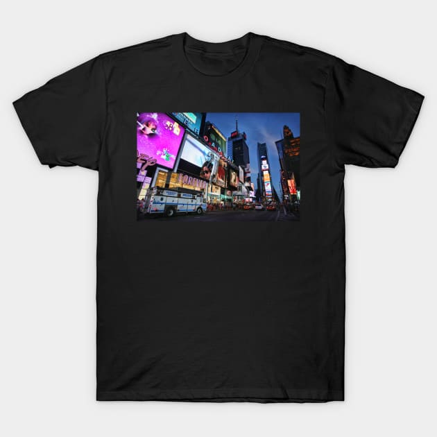 The lights of Times Square at twilight, NYC T-Shirt by Reinvention